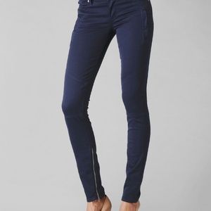 NWT Paige MARLEY Moto Skinny Zip Leg Twill Pants in Pacific Dusk Size 26